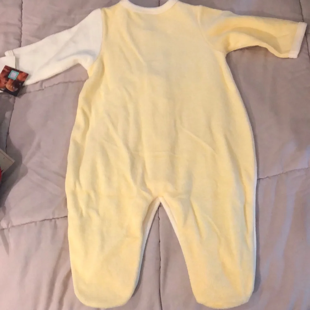 Little Me yellow duck footies size 6 months